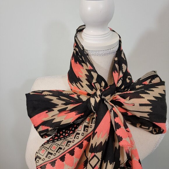 Southwestern Scarf Zig‎ Zag Aztec Shawl Wrap Scarf - Picture 3 of 4